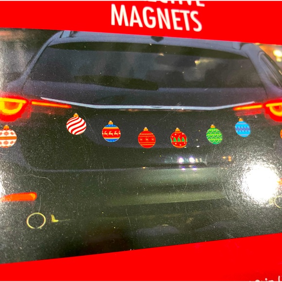Reflective Car Magnets Christmas Light Bulbs Ornaments 8 Strands - Picture 2 of 2